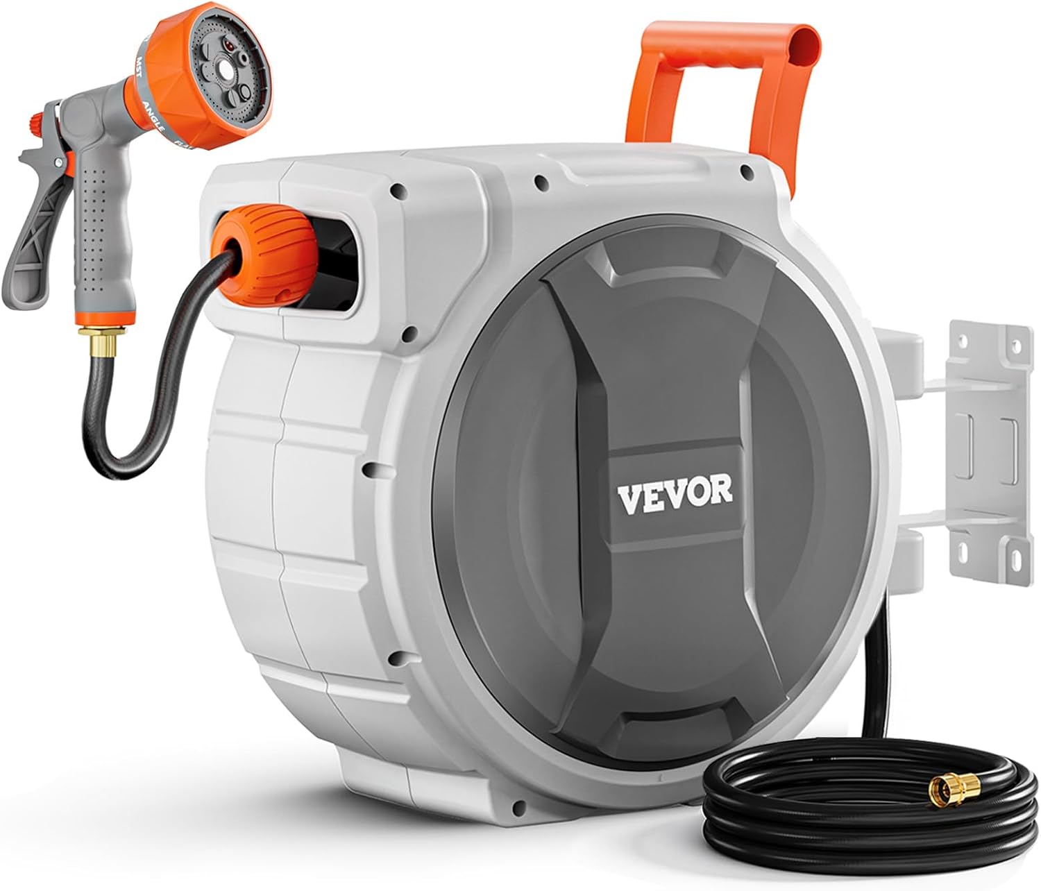 VEVOR Retractable Garden Hose Reel, 5/8 Inch x 100 ft Wall Mounted…