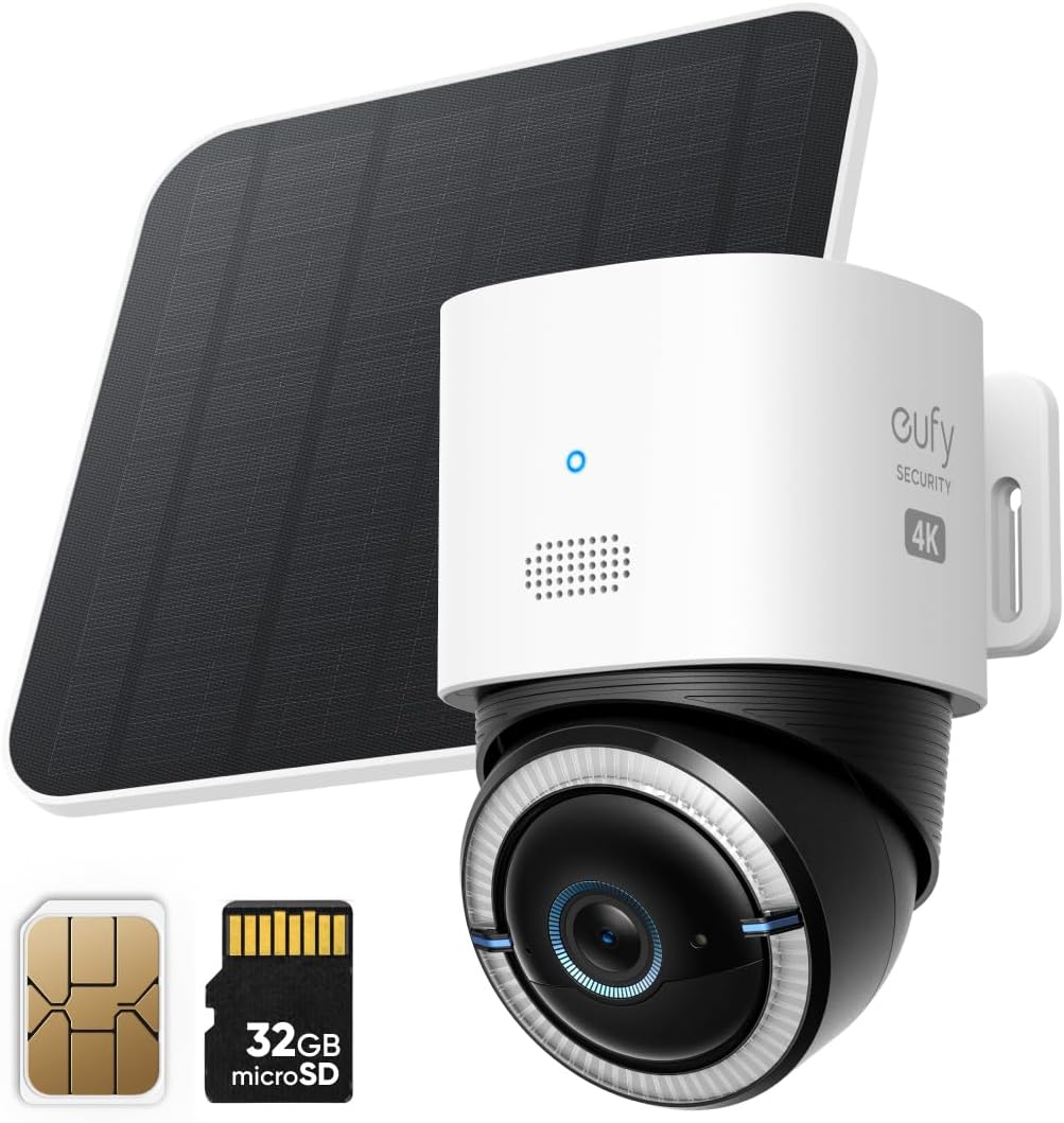eufy Security 4G LTE Cam S330, 4K Cellular Solar Security Cameras…