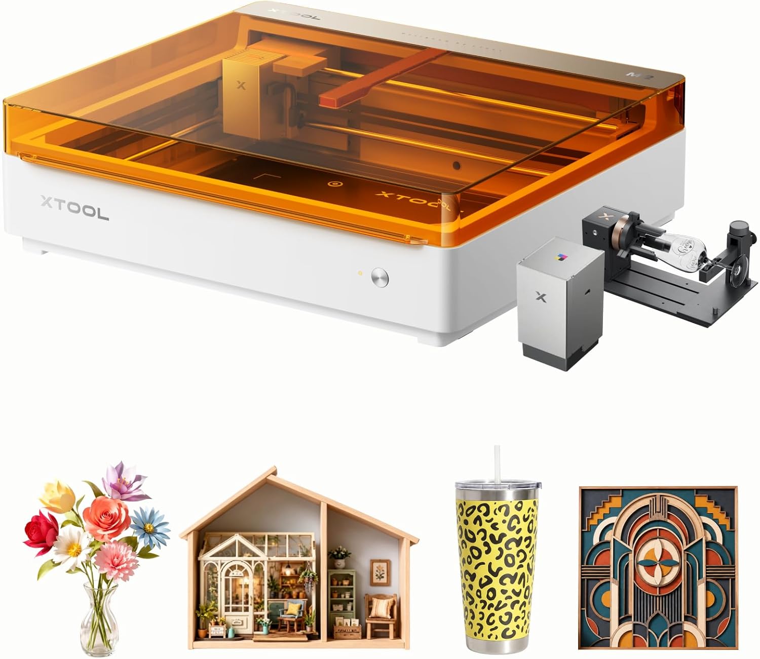 xTool M2 20W Color Craft Laser Engraver, with Dual Cameras, CMYK…