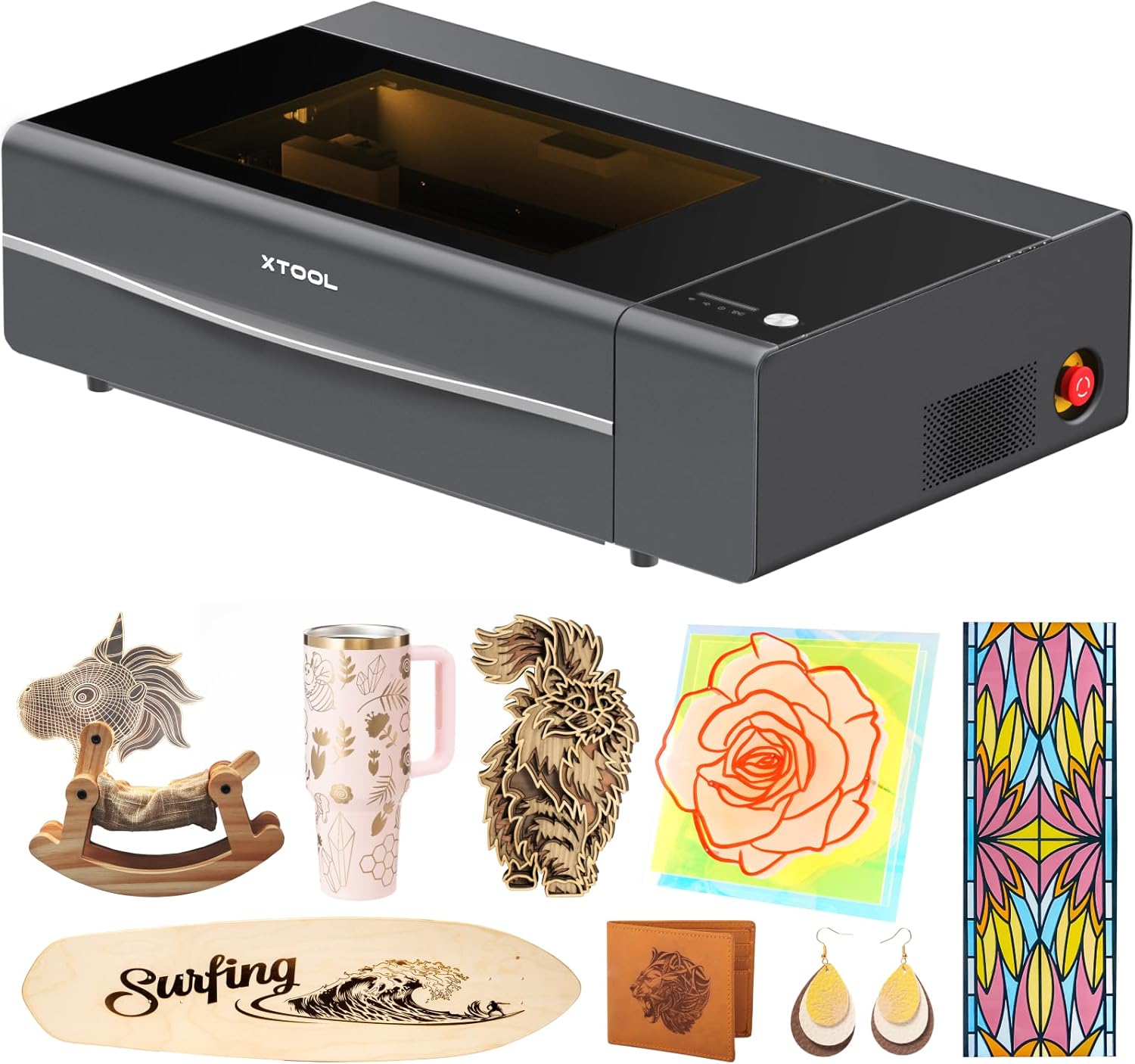 xTool P2S 55W CO2 Laser Cutter, Smart Desktop CO2 Laser Engraver and…