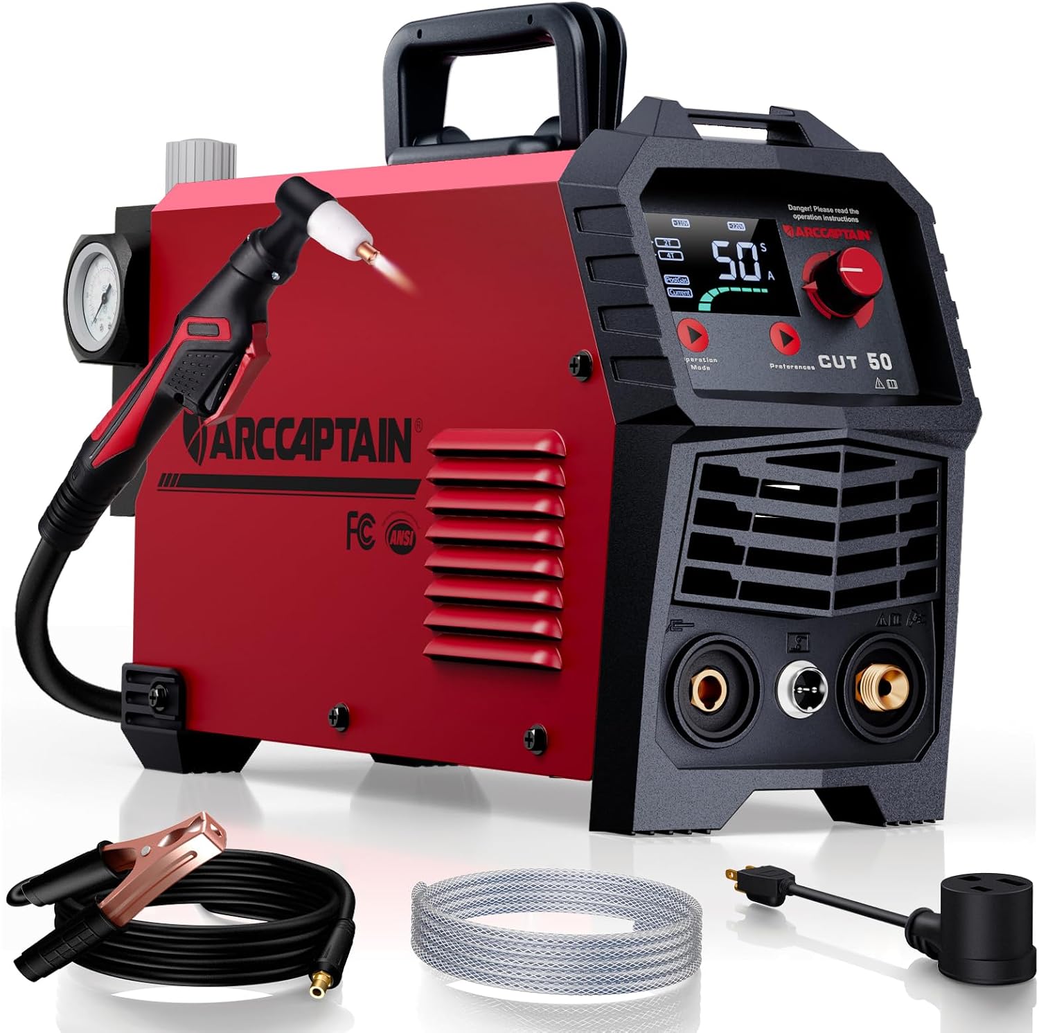 ARCCAPTAIN 50A Plasma Cutter Machine, 110V/220V Dual Voltage, 2/3" Max…
