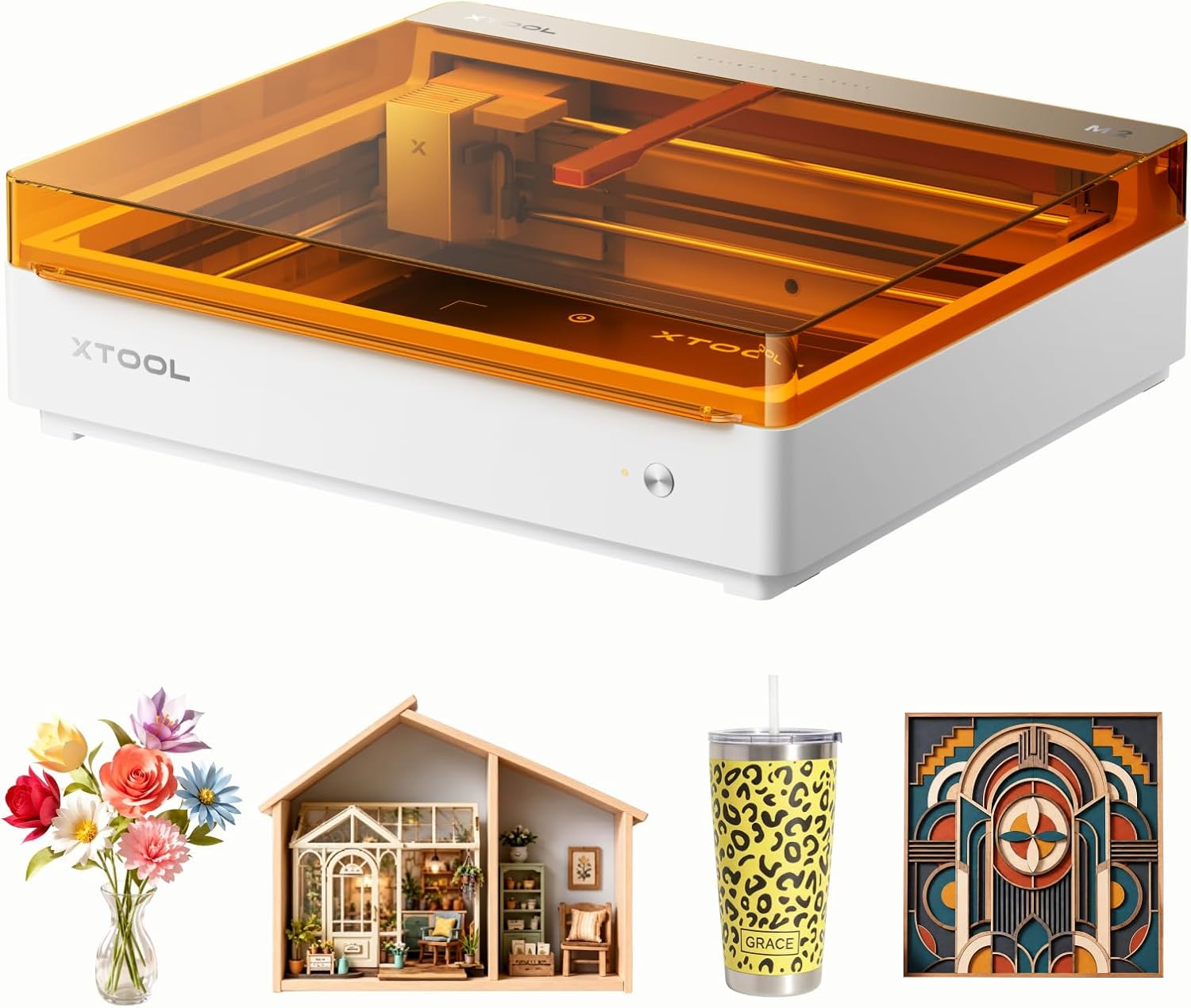 xTool M2 10W Laser Engraver, Built-in Dual Cameras, Class 1 Enclosed…