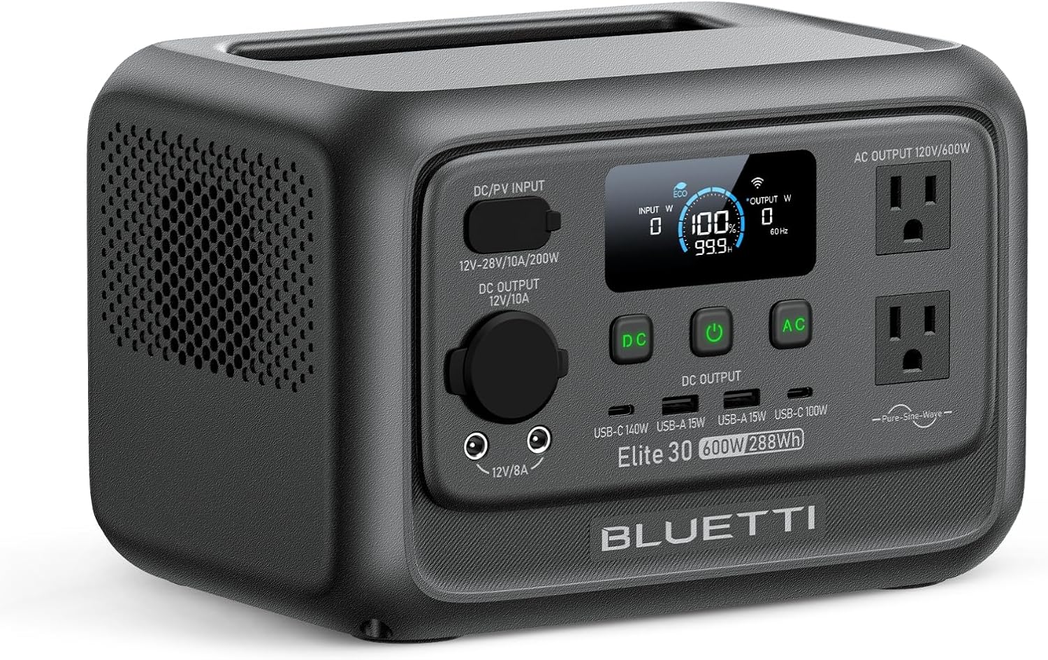 BLUETTI Elite 30 V2 Portable Power Station 288Wh 600W LFP Solar…