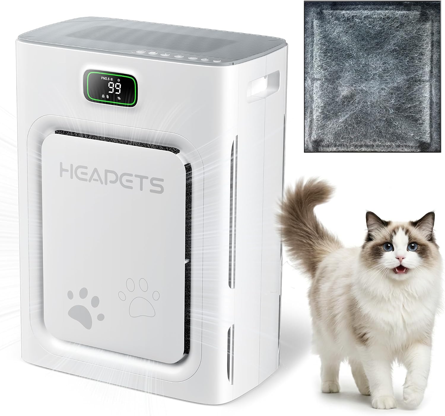 Pet Air Purifier for Home Large Room 2500 Sq Ft, H13 HEPA Double-Sided…